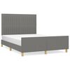 vidaXL Posteljni okvir brez vzmetnice temno siv 140x190 cm blago
