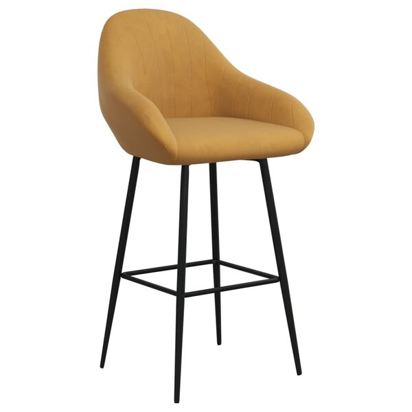 vidaXL Barski stolček rjav žamet