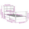 vidaXL Knjižna postelja brez vzmetnice vo&scaron;č. rjava 75x190 cm borovina