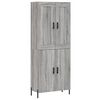 vidaXL Visoka komoda siva sonoma 69,5x34x180 cm inženirski les