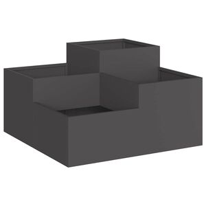 vidaXL Vrtni lonček Črna 80 x 80 x 48 cm Jeklo