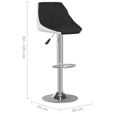 vidaXL Barski stolčki 2 kosa črno in belo umetno usnje