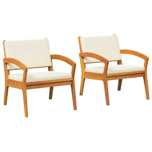 vidaXL Vrtni Stol 2 pcs Rjava Trden akacijev les