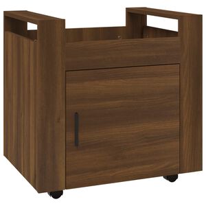 vidaXL Voziček za pisalno mizo rjav hrast 60x45x60 cm inž. les
