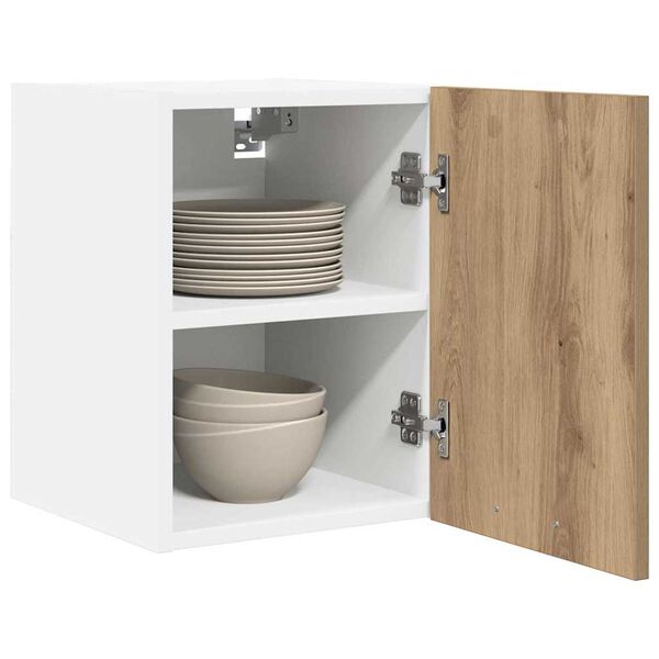 vidaXL Viseča omarica 2 pcs Artisan hrast in bela 30 x 31 x 40 cm