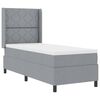 vidaXL LED Box Spring Postelja Svetlo siva 90 x 190 cm blago