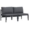 vidaXL Zunanja Pohi&scaron;tvo z blazino 2 Kos Antracit 80 x 80 x 71 cm Jeklo
