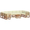 vidaXL Zunanja garnitura za sedenje 11 pcs Naravna in smetana