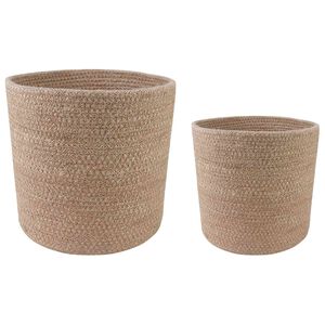 vidaXL Komplet loncev za rastline 2 kos Naravna &Oslash; 28 x 28 cm
