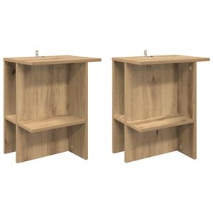 vidaXL Klubska miza 2 pcs Artisan hrast 40 x 30 x 49 cm Inženirski les
