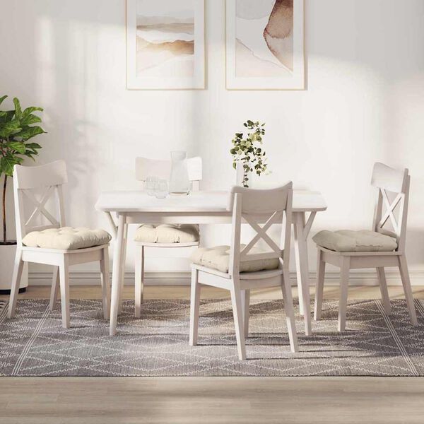 vidaXL Sedežne blazine 4 pcs krema 45 x 45 cm Žametna tkanina