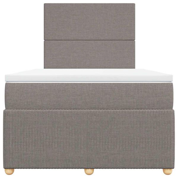 vidaXL Box spring postelja z vzmetnico taupe 120x200 cm blago