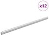 vidaXL Palica za omaro 12 kos srebrna 472 x 15 x 29 mm