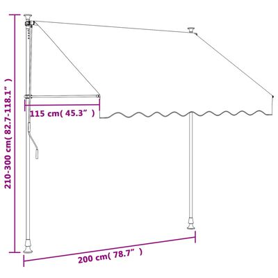vidaXL Zložljiva tenda antracit 200x150 cm tkanina in jeklo