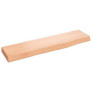 vidaXL Stenska polica svetlo rjava 40x10x2 cm trdna hrastovina