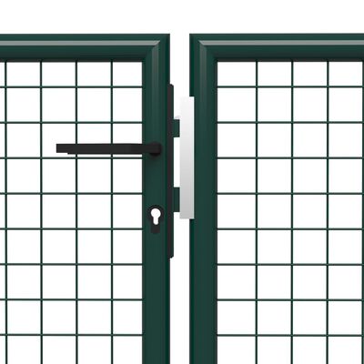 vidaXL Vrtna vrata jeklena 400x100 cm zelena