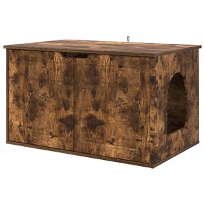 vidaXL Mačja hi&scaron;a Dimljeni oreh 85 x 55 x 50,5 cm Inženirski les