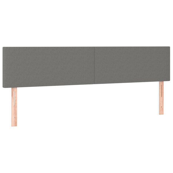 vidaXL Posteljno vzglavje 2 kosa temno siv 100x5x78/88 cm blago