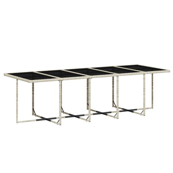 vidaXL Vrtna jedilna garnitura 15-delna z blazinami sv. siv poli ratan