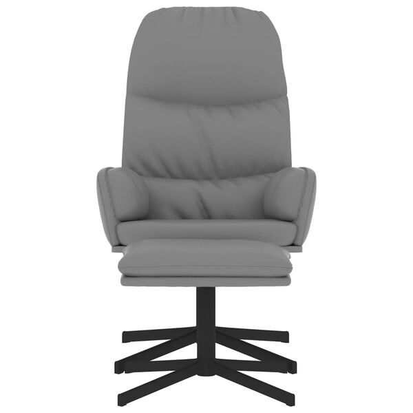 vidaXL Stol za spro&scaron;čanje s stolčkom sivo umetno usnje