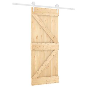 vidaXL Drsna vrata 85 x 210 cm Masiven borov les (neobdelan)