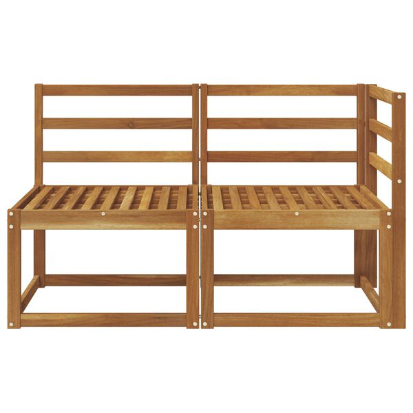 vidaXL Zunanji srednji in kotiček kavč 2 Kos Naravna