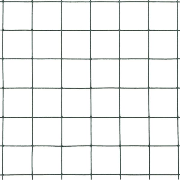 vidaXL Žična mreža za ograjo jeklo s PVC oblogo 25x0,5 m zelena