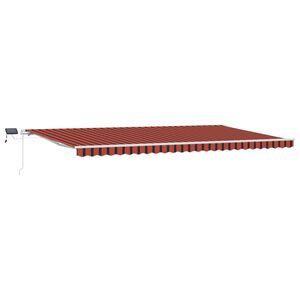 vidaXL Vlečna tenda oranžna in rjava 600 &times; 300 cm Tkanina in aluminij