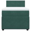 vidaXL Box spring postelja z vzmetnico temno zelena 100x200 cm žamet