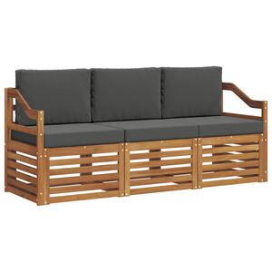 vidaXL Sedežne garniture z blazino 3 pcs Naravna in antracitna