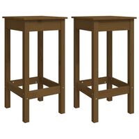 vidaXL Barski stol 2 kosa medeno rjav 40x40x78 cm trdna borovina