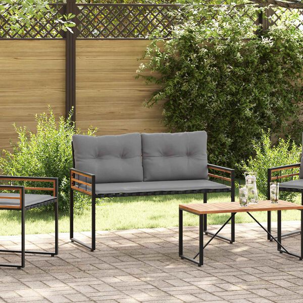 vidaXL Lesena ležajna klop z blazino Svetlo siva 114 x 55 x 77 cm