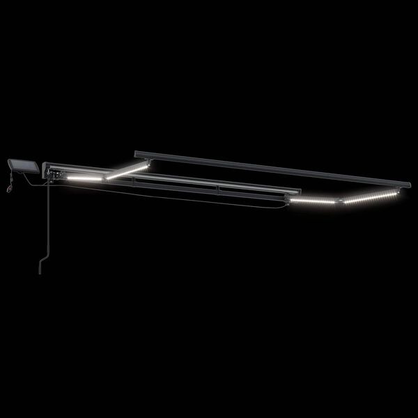 vidaXL Ročno senčilo s LED-ji Svetlo siva 3 x 2,5 m