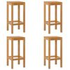 vidaXL Barski stol 4 pcs Rjava Trden tikov les