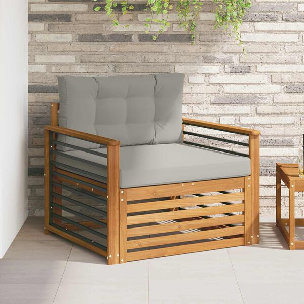 vidaXL Zunanja garnitura za sedenje Masivno akacijevo les in poliester