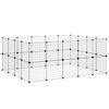 vidaXL Ograda za hišne ljubljenčke s 36 paneli črna 35x35 cm jeklo