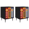 vidaXL Nočna omarica ESSEN 2 kos Črni hrast 36 x 33 x 51 cm