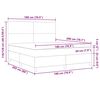 vidaXL LED Box Spring Postelja Temno siva in bela 180 x 200 cm