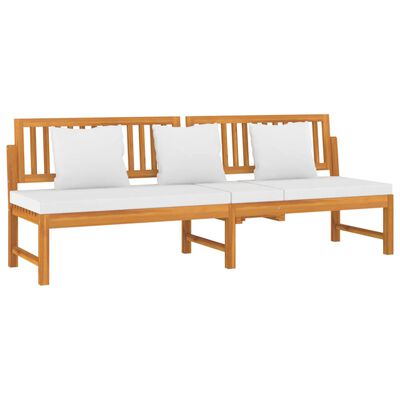 vidaXL Dnevna postelja s krem blazino 200x60x75 cm akacijev les