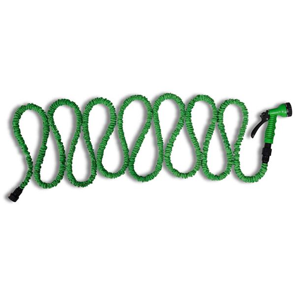 vidaXL Zložljiva vrtna cev za vodo z večnamensko pršilno šobo 5 ~ 15 m