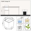 LECHUZA Cvetlično korito CUBE Cottage 30 ALL-IN-ONE granit