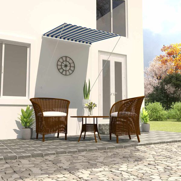 vidaXL Zložljiva tenda 100x150 cm modra in bela