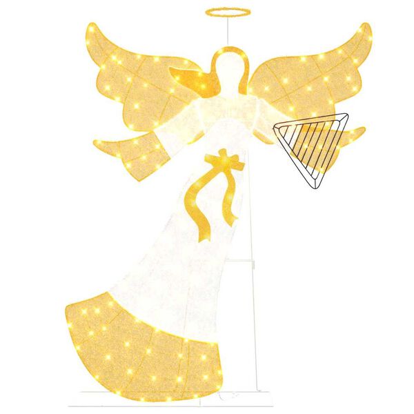 vidaXL Osvetljen kot Toplo bela 116 x 29 x 158,5 cm Poliester