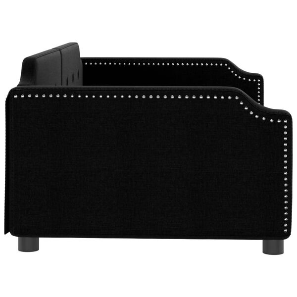 vidaXL Raztegljiva postelja črna 100x200 cm blago