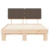 vidaXL Posteljni okvir z oblazinjenim vzglavjem Taupe 135 x 190 cm