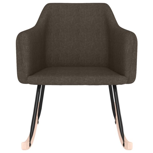 vidaXL Gugalni stol temno rjavo blago