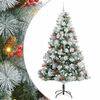 vidaXL Umestno božično drevo z LED trakami Zelena in bela 240 cm