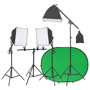 vidaXL Komplet za foto studio z lučmi in ozadjem