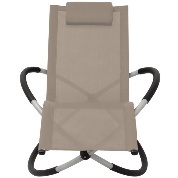 vidaXL Zunanji ležalnik geometrijske oblike iz jekla taupe