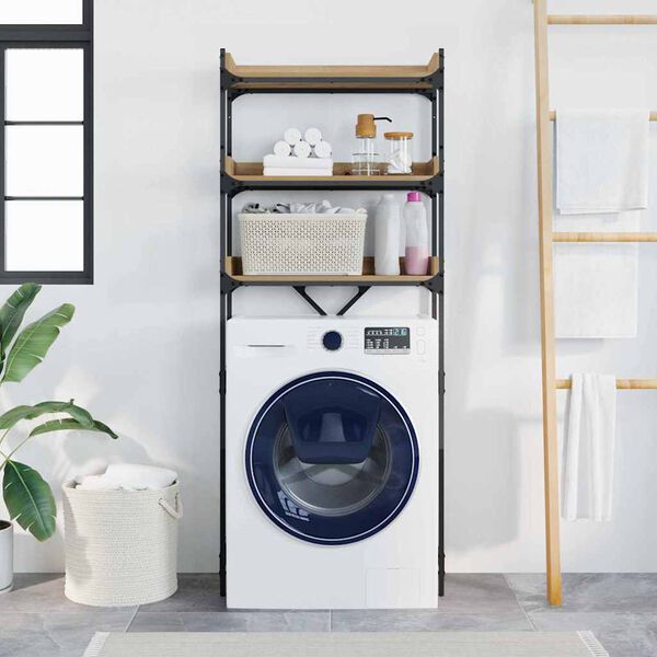 vidaXL Polica za pralni stroj s polico Umetni hrast 67 x 25 x 163 cm